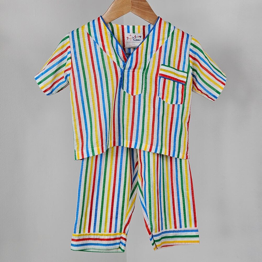 Tom N Jerry Vintage Circus Stripes Kid's Toddler‎ Pajama Set | Size 2